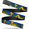 Web Belt Blank Black Buckle - Pluto 4-Poses/Landscape Blue/Green Webbing
