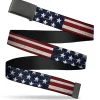 Web Belt Blank Black Buckle - Americana Rustic Stars & Stripes Webbing