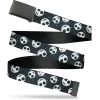 Web Belt Blank Black Buckle - The Nightmare Before Christmas Smiling Jack Moon and Stars Black Webbing