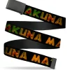 Web Belt Blank Black Buckle - HAKUNA MATATA Black/Lion King Scenes Webbing