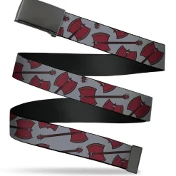 Web Belt Blank Black Buckle - Adventure Time Marceline's Axe Bass Scattered Gray Webbing