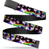 Web Belt Blank Black Buckle - Unicorns/Rainbow Swirl Black Webbing