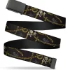 Web Belt Blank Black Buckle - Jack Sparrow's Flag Icons/Skull & Crossed Swords/Rope Black/Tan/Cream/Gray Webbing