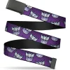 Web Belt Blank Black Buckle - Transformers Decepticons Icon Scattered Grids Purples Webbing