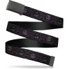 Web Belt Blank Black Buckle - The Nightmare Before Christmas Jack Decorative Cat Black/Purple Webbing