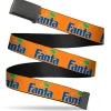 Web Belt Blank Black Buckle - Vintage Orange FANTA Logo Orange/Blue Webbing