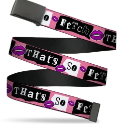 Web Belt Blank Black Buckle - Mean Girls THAT'S SO FETCH Collage Pink/Black/White Webbing