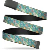 Web Belt Blank Black Buckle - Scooby Doo School Spirit Icons Collage Blue Webbing