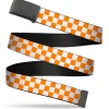 Web Belt Blank Black Buckle - Checker White/TN Orange Webbing
