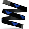 Web Belt Blank Black Buckle - Nightwing Logo Black/Blue Webbing