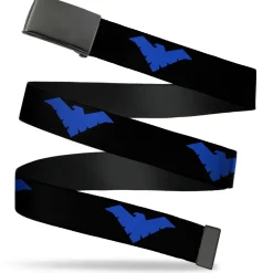Web Belt Blank Black Buckle - Nightwing Logo Black/Blue Webbing