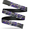 Web Belt Blank Black Buckle - Teenage Mutant Ninja Turtles Shredder Action Poses Grays/Purple Webbing