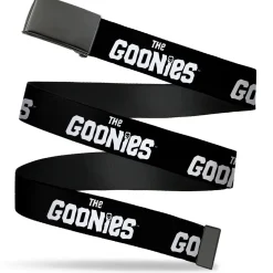 Web Belt Blank Black Buckle - THE GOONIES Title Logo Black/White Webbing