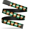 Web Belt Blank Black Buckle - South Park Kyle Flip Poses Black Webbing
