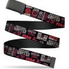 Web Belt Blank Black Buckle - Dungeons & Dragons Quotes and Icons Collage Black/Red/Tan Webbing