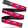 Web Belt Blank Black Buckle - FANTA Logo Strawberry Red/Blue/White Webbing