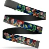 Web Belt Blank Black Buckle - Toy Story Characters Running2 Denim Rays Webbing