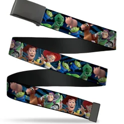 Web Belt Blank Black Buckle - Toy Story Characters Running2 Denim Rays Webbing