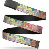 Web Belt Blank Black Buckle - Candy Land TAKE ME TO THE CANDY Character Collage Multi Color Webbing