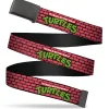Web Belt Blank Black Buckle - TEENAGE MUTANT NINJA TURTLES Brick Title Logo Red Webbing