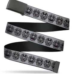 Web Belt Blank Black Buckle - Skelanimals Diego Jack Kits Portraits Gray/Black Webbing