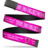 Web Belt Blank Black Buckle - Mean Girls YOU GO GLEN COCO Pink/White Webbing