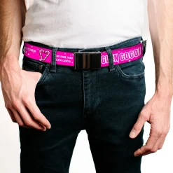 Web Belt Blank Black Buckle - Mean Girls YOU GO GLEN COCO Pink/White Webbing