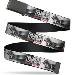 Web Belt Blank Black Buckle - FULLMETAL ALCHEMIST BROTHERHOOD Edward Elrics Automail Arm Tan Webbing