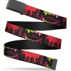 Web Belt Blank Black Buckle - THE LOST BOYS Teeth Fangs Close-Up Title Logo Black/Reds/Yellows Webbing
