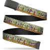 Web Belt Blank Black Buckle - Teenage Mutant Ninja Turtles Battle Foot Soldiers Ninjas Arcade Scene Tan Webbing