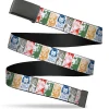 Web Belt Blank Black Buckle - Magic the Gathering Five Planeswalkers Pose Blocks White/Multi Color Webbing