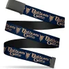 Web Belt Blank Black Buckle - BALDUR'S GATE III Text Blue/Tan Webbing
