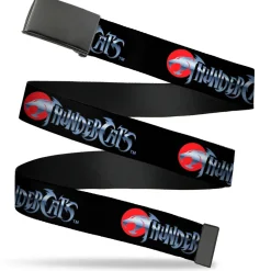 Web Belt Blank Black Buckle - THUNDERCATS Classic Series Logo Black/Red/Silver Webbing