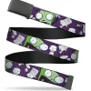 Web Belt Blank Black Buckle - Invader Zim GIR Poses and Sketch Purple Webbing