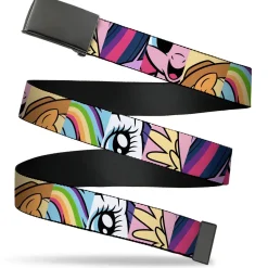 Web Belt Blank Black Buckle - My Little Pony Friendship is Magic Close-Up Blocks Webbing