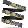 Web Belt Blank Black Buckle - Hell's Paradise Chibi Aza Chobei Axe Poses Scattered Gray Webbing
