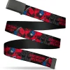Web Belt Blank Black Buckle - Transformers Generations Optimus Prime Pose and Autobot Icon Black/Gray/Red Webbing