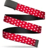 Web Belt Blank Black Buckle - Minnie Mouse Polka Dot/Mini Silhouette Red/White Webbing