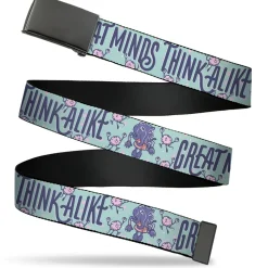 Web Belt Blank Black Buckle - Dungeons & Dragons GREAT MINDS THINK ALIKE Mind Flayer Blues/Pinks Webbing