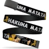 Web Belt Blank Black Buckle - Lion King Simba & Nala HAKUNA MATATA Webbing