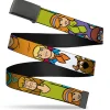 Web Belt Blank Black Buckle - Scooby Doo 5-Character Poses Stack Webbing