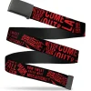 Web Belt Blank Black Buckle - Friday the 13th Quotes Collage Black/Red Webbing