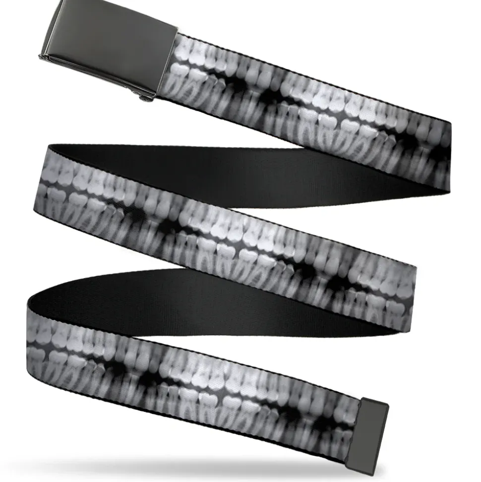 Web Belt Blank Black Buckle - Dental X-Rays Black/White Webbing