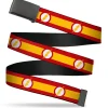 Web Belt Blank Black Buckle - The Flash Logo7/Stripe Red/White/Yellow Webbing