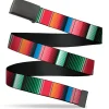Web Belt Blank Black Buckle - Zarape5 Vertical Multi Color Stripe Webbing