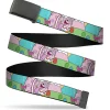 Web Belt Blank Black Buckle - Candy Land Jolly Laughing Pose and Gum Drops Multi Color Webbing