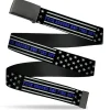 Web Belt Blank Black Buckle - FAFO FUCK AROUND AND FIND OUT Thin Blue Line Flag Webbing