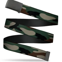 Web Belt Blank Black Buckle - Camo Olive3 Webbing