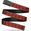 Web Belt Blank Black Buckle - Johnny Bravo Pose Turn Silhouettes Reds Webbing