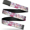 Web Belt Blank Black Buckle - Candy Land Mr. Mint Pose and Candy Canes Multi Color Webbing